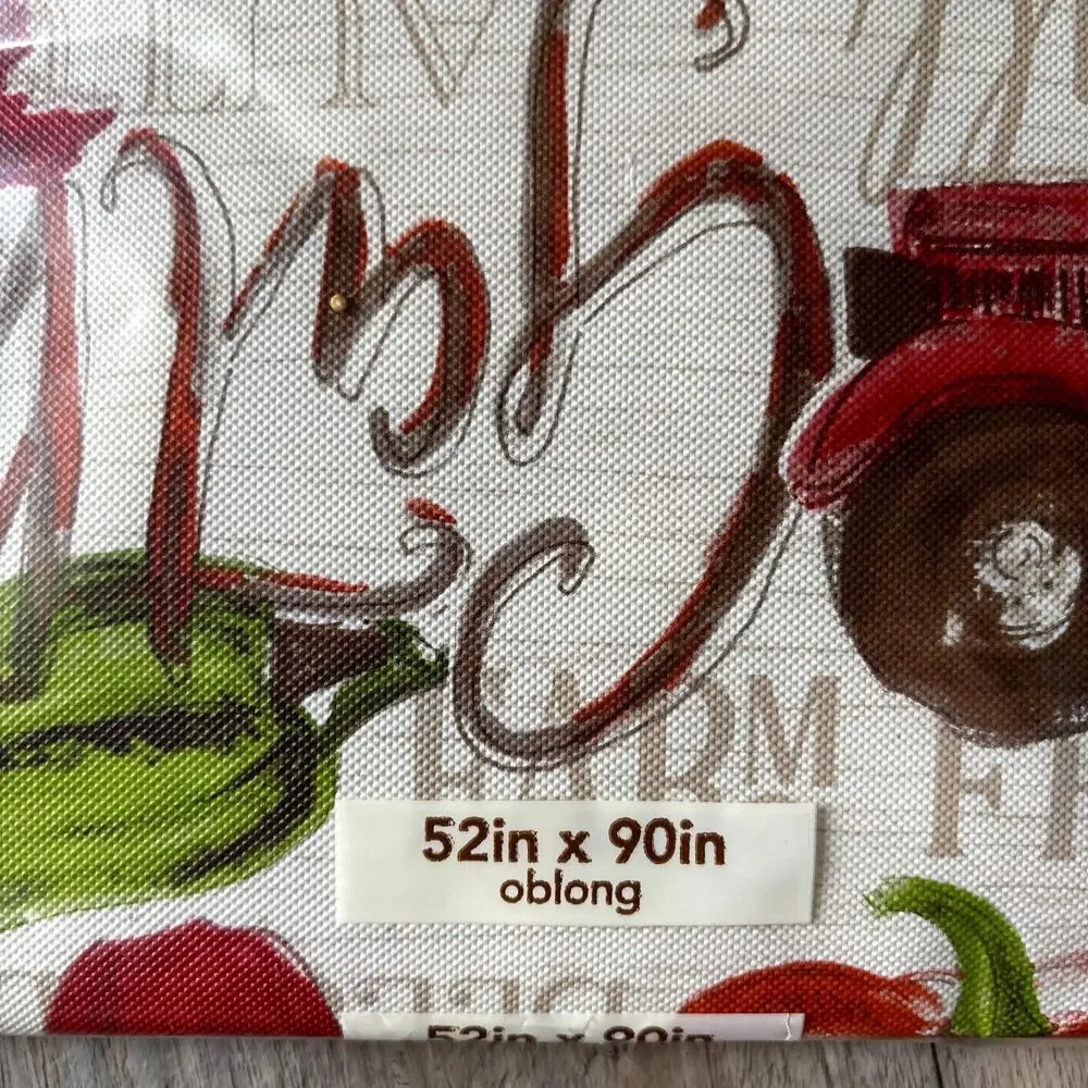 Bountiful Harvest Fall Vinyl Tablecloth 52x90 Oblong Thanksgiving PVC Free